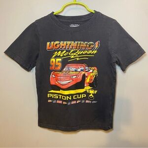 Disney Pixar Cars Lightning McQueen Graphic T-shirt Size 7 100% Cotton